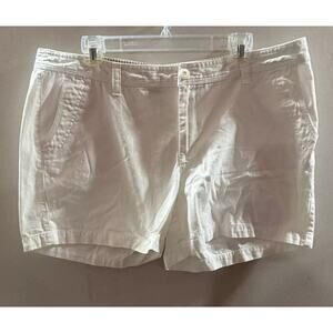 Natural Reflections Shorts Womens 16 White Solid Slash Pockets Low Waist Comfort